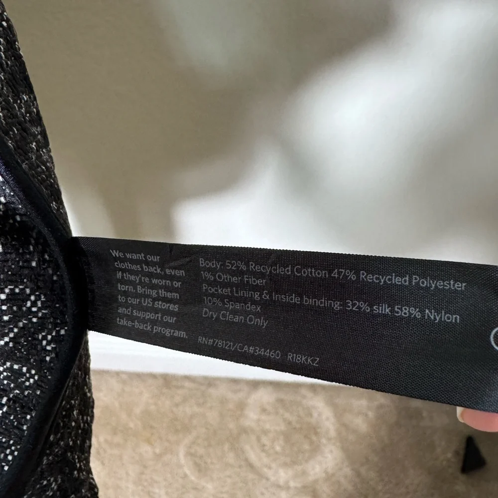 Eileen Fisher Rosette Jacquard Jacket Women's Black and White Patterned Jacket M - Picture 5 of 16